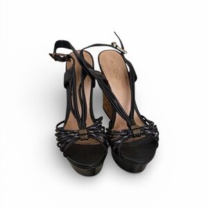 Black Strappy Wedges Size 9